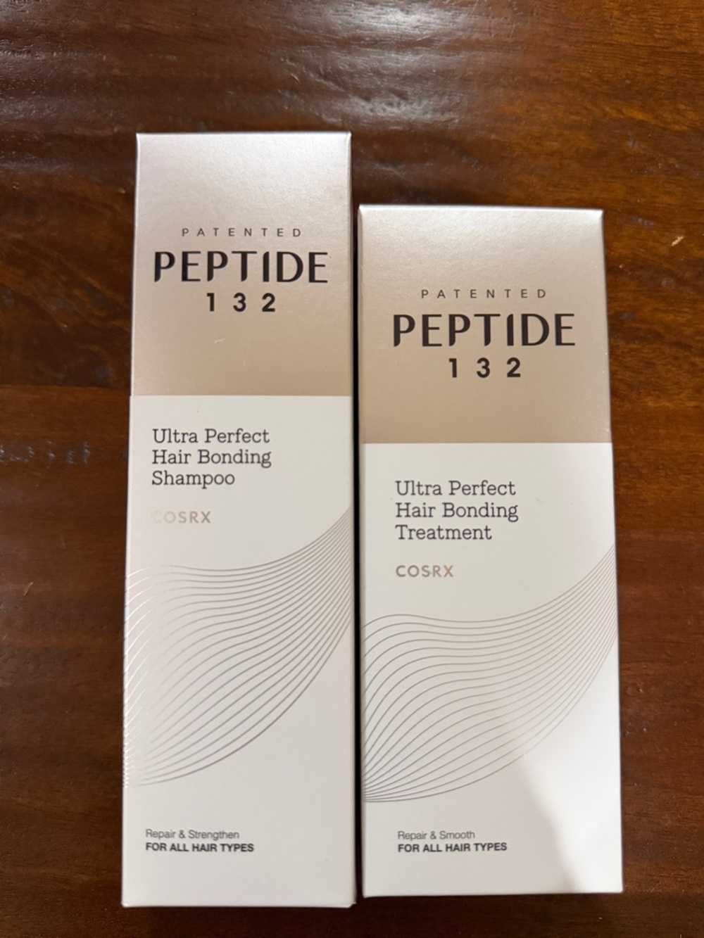 COSRX Peptide 132 Ultra Perfect Hair Bonding Duo Set - Champagne & White Pkg